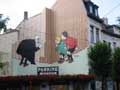 Cartoon murals in Les Marolles