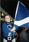 Wee boy with flag