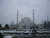 The Blue Mosque in the snow